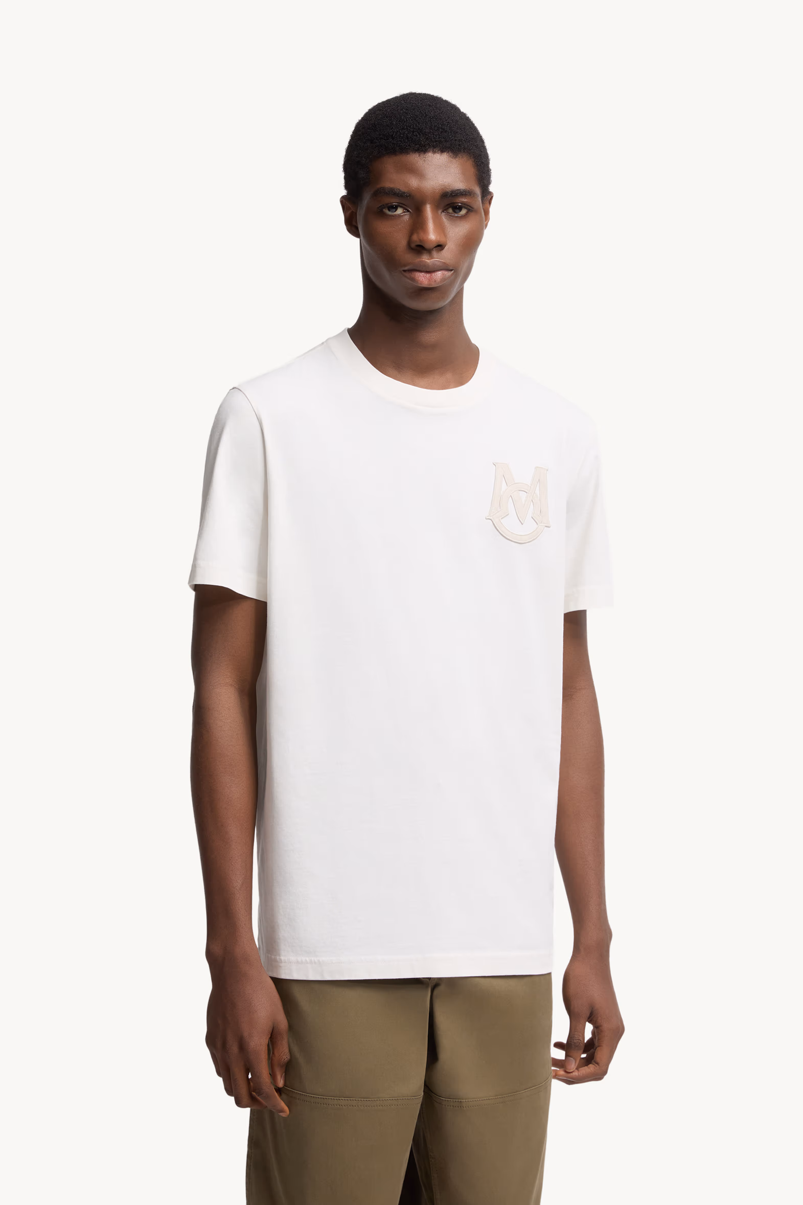 Monogram Cotton T-Shirt Men White Moncler 3
